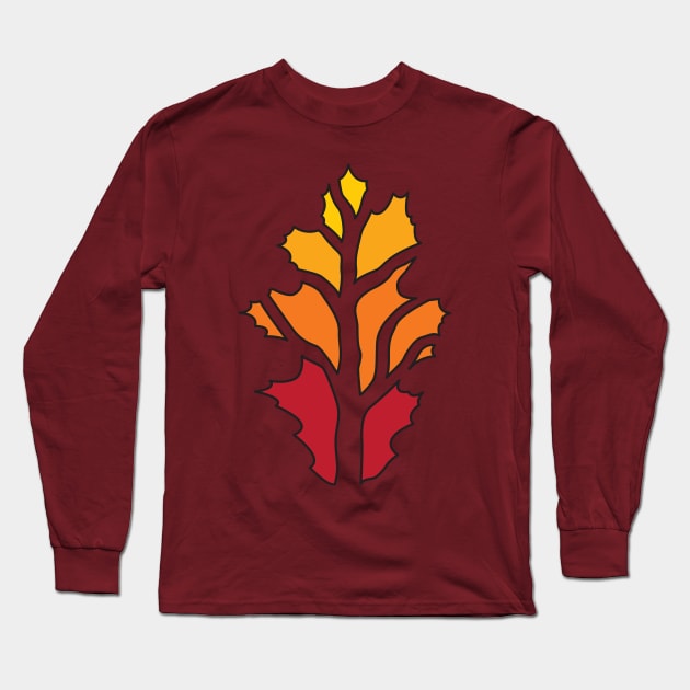 Broken Autumn Leaf Long Sleeve T-Shirt by RudDesigns